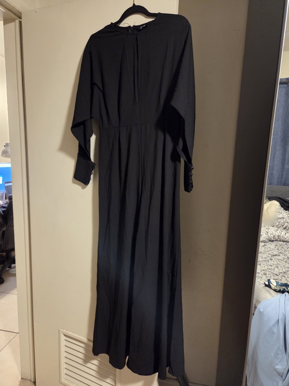 love J Black Long Sleeve Maxi Dress with Button Cuffs